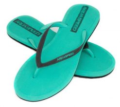 Japonki basenowe damskie Aqua Speed Genoa. Czarne klapki damskie Aqua-Speed, bez wzorów, z materiału, bez obcasa. Za 47.99 zł.