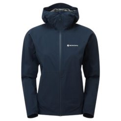 Kurtka przeciwdeszczowa z kapturem dla kobiet Montane Minimus Lite. Niebieskie kurtki damskie Montane, bez wzorów, z kapturem. Za 950.15 zł.