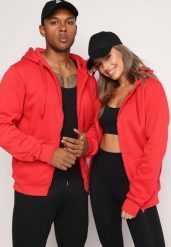 Czerwona Bluza Mentasius. Czerwone bluzy bez kaptura męskie Born2be, l, z bawełny. Za 54.99 zł.