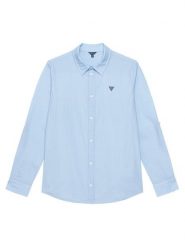 Guess Koszula L6RH02 WE5W0 Niebieski Regular Fit. Niebieskie koszule chłopięce Guess, z aplikacjami, z bawełny, bez kołnierzyka, bez ramiączek. Za 269.99 zł.