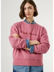 Pepe Jeans Bluza "Baddy" w kolorze szaroróżowym rozmiar: XL. Różowe bluzy bez kaptura damskie Pepe Jeans, xl, z jeansu. Za 183.15 zł.