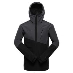 Kurtka męska turystyczna wodoodporna 10.000 Norem 3. Czarne kurtki męskie Alpine Pro, m, bez wzorów, sportowe, bez kaptura. W wyprzedaży za 729.00 zł.