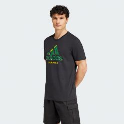 Koszulka Jamaica Seasonal Graphic. Czarne t-shirty sportowe męskie Adidas, s, bez ramiączek, do piłki nożnej. Za 169.00 zł.