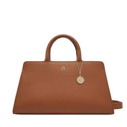 Torebka Aigner. Brązowe torebki klasyczne damskie Aigner, bez wzorów, bez dodatków. Za 2,889.00 zł.