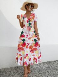 Ariel Tesoro Sukienka w kolorze biało-czerwonym rozmiar: 40. Białe sukienki damskie Ariel Tesoro, bez wzorów, bez kołnierzyka, bez ramiączek, maxi. Za 139.87 zł.