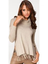 Heine Sweter w kolorze beżowym rozmiar: 42. Brązowe golfy damskie Heine, bez wzorów, bez ramiączek. Za 63.95 zł.