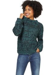 Heine Sweter w kolorze czarno-turkusowym rozmiar: 46. Czarne golfy damskie Heine, bez wzorów, z wełny, bez ramiączek. Za 57.06 zł.