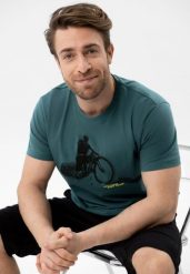 T-shirt z rowerowym printem, Comfort Fit, T-DAREN. T-shirty męskie Volcano, l, bez wzorów, z bawełny, bez kołnierzyka. Za 59.99 zł.