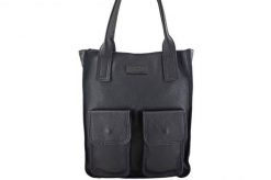 Shopperka skórzana BARBERINI'S czarna 952-1. Czarne shopper bag damskie Barberinis, bez wzorów, ze skóry, małe, bez dodatków. Za 339.99 zł.