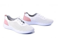 ARTIKER RELAKS 58C0153 white/pink, półbuty damskie. Białe półbuty damskie Artiker Relaks, bez wzorów, ze skóry, bez obcasa. Za 148.67 zł.
