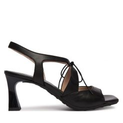 Sandały Hispanitas. Czarne sandały damskie Hispanitas, bez wzorów, bez obcasa, na słupku. Za 609.99 zł.