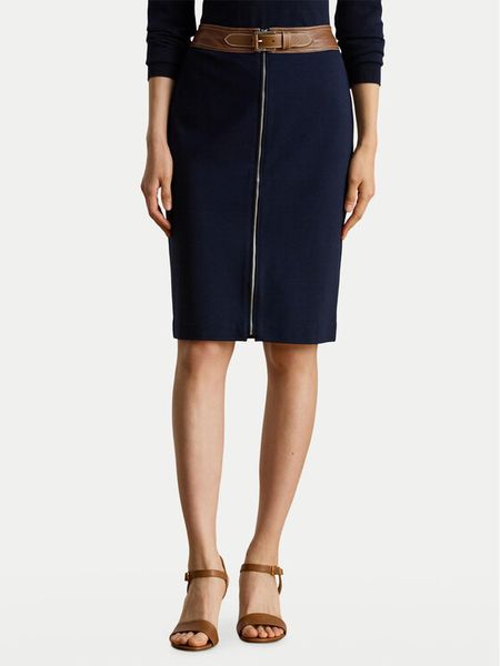 LAUREN RALPH LAUREN Spódnica ołówkowa 200980024001 Granatowy Slim Fit. Niebieskie spódniczki damskie Lauren Ralph Lauren, bez wzorów, z wiskozy, ołówkowe. Za 629.99 zł.