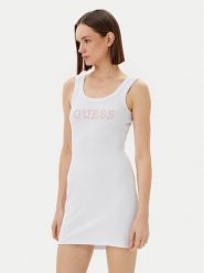 Guess Sukienka codzienna V5GK06 K8RT2 Biały Slim Fit. Białe sukienki damskie Guess, na co dzień, l, z aplikacjami, z wiskozy, bez kołnierzyka, bez ramiączek, proste. Za 179.99 zł.