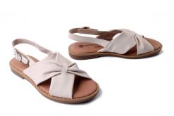 RIEKER REMONTE D3674-60 beige, sandały damskie. Brązowe sandały damskie Rieker Remonte, bez wzorów, ze skóry, bez obcasa, na obcasie. Za 339.90 zł.