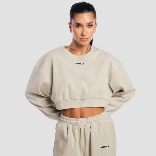 Bluza damska krótka oversize bez kaptura szara Aura. Szare bluzy sportowe damskie GYMBEAM, m, z bawełny. Za 118.90 zł.