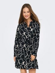 ONLY Sukienka w kolorze czarno-białym rozmiar: M. Czarne sukienki damskie Only, na co dzień, m, bez wzorów, z tkaniny, bez kołnierzyka, bez ramiączek, mini, proste. Za 104.39 zł.