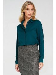 Nife Bluzka w kolorze niebieskim rozmiar: 40. Niebieskie bluzki damskie Nife, bez wzorów, bez kołnierzyka, bez ramiączek. Za 131.12 zł.