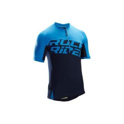 Koszulka krótki rękaw na rower MTB ST 500 męska. Niebieskie t-shirty sportowe męskie ROCKRIDER, m, z elastanu, bez ramiączek, rowerowe. W wyprzedaży za 79.99 zł.