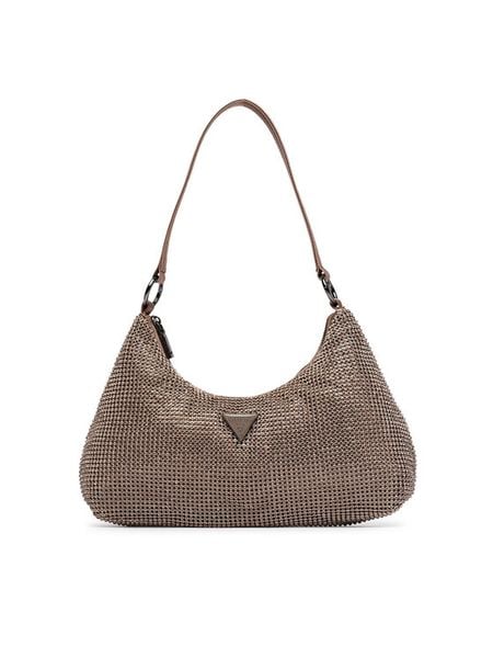 Guess Torebka Jewels HWEG22 48720 Beżowy ciemny. Brązowe torebki klasyczne damskie Guess, z aplikacjami, z materiału, bez dodatków. Za 544.99 zł.