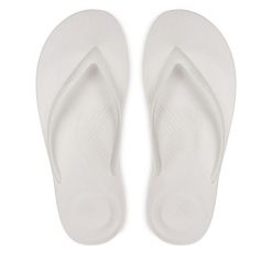 Japonki FitFlop. Białe klapki damskie FitFlop, bez wzorów, bez obcasa. Za 129.99 zł.