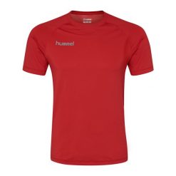 Koszulka termoaktywna dla dorosłych Hummel First Performance Jersey S/S. Czerwone topy sportowe damskie HUMMEL, m, bez wzorów, z elastanu, bez ramiączek. Za 129.10 zł.