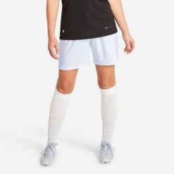 Spodenki do piłki nożnej damskie Kipsta Viralto Club. Białe szorty damskie KIPSTA, bez wzorów, z elastanu, sportowe. Za 39.99 zł.