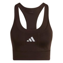 Biustonosz dla kobiet adidas Adi365 Running Pocket Medium Support Bra. Brązowe biustonosze sportowe damskie Adidas, bez wzorów, z bawełny. Za 212.70 zł.