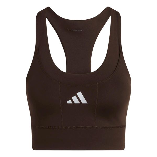 Biustonosz dla kobiet adidas Adi365 Running Pocket Medium Support Bra. Brązowe biustonosze sportowe damskie Adidas, bez wzorów, z bawełny. Za 212.70 zł.