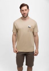 Szorty, bojówki, Comfort Fit, P-THOR. Brązowe szorty męskie Volcano, z elastanu, bez kołnierzyka. Za 179.99 zł.