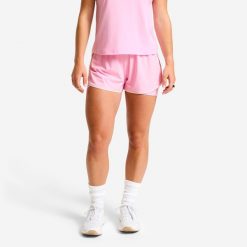 Second Life - Spodenki fitness damskie Domyos dwuwarstwowe. Czerwone spodenki sportowe damskie DOMYOS, bez wzorów, z materiału, eleganckie. Za 53.99 zł.