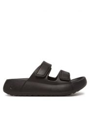 ECCO Klapki Cozmo E 52410400101 Czarny. Czarne klapki damskie ECCO, bez wzorów, z tworzywa sztucznego, bez obcasa. Za 219.99 zł.