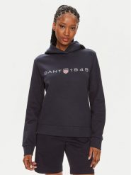 Gant Bluza Archive Shield 4200756 Granatowy Regular Fit. Niebieskie bluzy bez kaptura damskie Gant, xs, z bawełny. Za 469.99 zł.