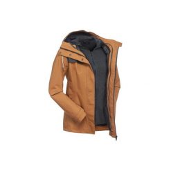 Kurtka 3w1 trekkingowa TRAVEL 100 damska. Niebieskie kurtki damskie FORCLAZ, xl, bez wzorów, z materiału, bez kaptura. W wyprzedaży za 169.99 zł.