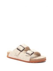 Comfortfusse Wełniane klapki w kolorze beżowym rozmiar: 39. Brązowe klapki damskie Comfortfusse, bez wzorów, z materiału, bez obcasa. Za 207.39 zł.