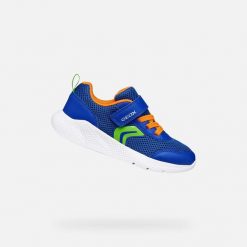 Buty GEOX J SPRINTYE BOY Niebieski. Brązowe buty fitness męskie Geox, na fitness i siłownię. Za 159.99 zł.
