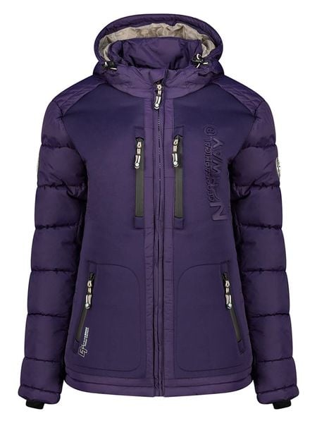 Geographical Norway Kurtka zimowa "Beachwood" w kolorze fioletowym rozmiar: XXL. Różowe kurtki damskie Geographical Norway, na zimę, xxl, z aplikacjami, z puchu, bez kaptura. Za 319.13 zł.