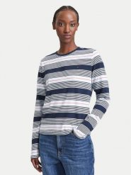 Tommy Jeans Bluzka Reg Ess Jersey DW0DW23562 Granatowy Regular Fit. Niebieskie bluzki damskie Tommy Jeans, l, bez wzorów, z bawełny, bez kołnierzyka, bez ramiączek. Za 189.99 zł.