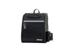 Plecak do wędrówek z psem lub kotem FLOWAIR XL PETRIVE do 12 kg. Czarne plecaki damskie PETRIVE, bez wzorów, eleganckie. Za 199.00 zł.