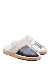 Goby Kapcie w kolorze biało-czarnym rozmiar: 42. Białe kapcie damskie Goby, z materiału. Za 109.26 zł.