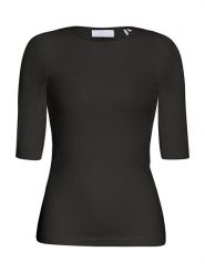 Rich & Royal Koszulka w kolorze czarnym rozmiar: XL. Czarne bluzki damskie Rich & Royal, xl, bez wzorów, prążkowane, bez kołnierzyka, bez ramiączek. Za 113.90 zł.