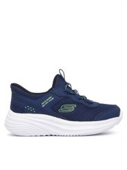 Skechers Sneakersy Slip-ins: Bounder Pro 404208N Granatowy. Niebieskie buty sportowe chłopięce Skechers, z materiału, bez zapięcia. Za 159.99 zł.