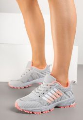Jasnoszare Buty Sportowe przed Kostkę z Ozdobnymi Paskami na BokuIonevia. Szare buty sportowe na co dzień damskie Born2be, bez wzorów. Za 89.99 zł.