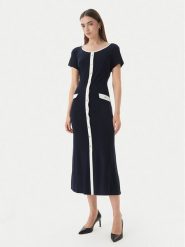 Joseph Ribkoff Sukienka codzienna 261067 Granatowy Regular Fit. Niebieskie sukienki damskie Joseph Ribkoff, na co dzień, bez wzorów, z syntetyku, bez kołnierzyka, bez ramiączek, proste. Za 1,099.00 zł.