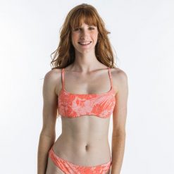 Góra kostiumu kąpielowego surfingowego damska Roxy Jungle. Czerwone bikini damskie Roxy, bez wzorów. Za 79.99 zł.