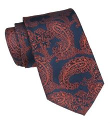 Krawat Męski - Alties - Miedziany Motyw Orientalny. Brązowe krawaty i muchy męskie Alties, bez wzorów, z tkaniny, eleganckie. Za 49.00 zł.
