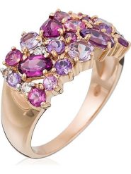 Maison héritage PARIS Złoty pierścionek "Cotton candy" z kamieniami szlachetnymi rozmiar: 52. Różowe pierścionki damskie maison héritage PARIS, z ametystem, złote. Za 2,174.99 zł.