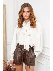 Joséfine Bluzka "Patrice" w kolorze kremowym rozmiar: M. Brązowe bluzki damskie Joséfine, m, bez wzorów, bez kołnierzyka, bez ramiączek. Za 122.38 zł.