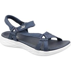 Sandały damskie, On the GO 600 - Brilliancy. Niebieskie obuwie trekkingowe damskie Skechers, bez wzorów, z tkaniny, bez obcasa. Za 229.99 zł.