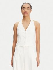 Patrizia Pepe Kamizelka 2C1618 A411 Białe złoto Regular Fit. Białe kamizelki damskie Patrizia Pepe, z syntetyku. Za 549.99 zł.