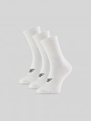 4F Skarpetki długie (3-pack) damskie - białe 39-42. Białe skarpetki damskie 4f, bez wzorów, z bawełny. Za 59.99 zł.